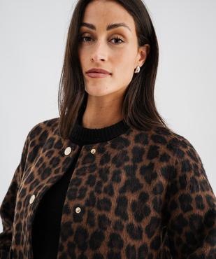 Veste courte en fourrure imitation imprimé léopard femme vue3 - GEMO(FEMME PAP) - GEMO