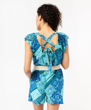 Combishort manches courtes avec brides croisées dans le dos femme vue3 - GEMO 4G FEMME - GEMO