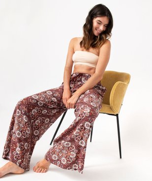 Pantalon de pyjama ample à motifs fleuris femme vue5 - GEMO 4G FEMME - GEMO