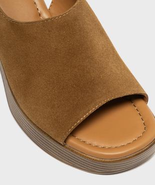 Sandales à talon épais et semelle plateforme en cuir femme - Tanéo vue4 - TANEO - GEMO