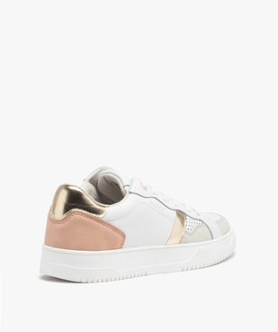 Baskets dessus cuir avec touches métallisées femme - Alma vue4 - ALMA - GEMO