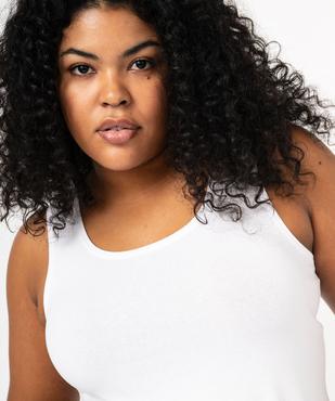 Débardeur femme grande taille uni en coton extensible vue5 - GEMO 4G GT - GEMO
