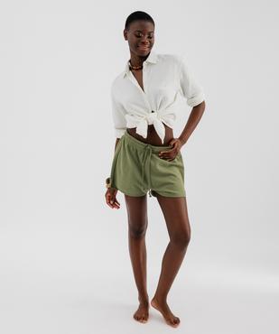 Short en maille French Terry avec taille ajustable femme vue1 - GEMO 4G FEMME - GEMO