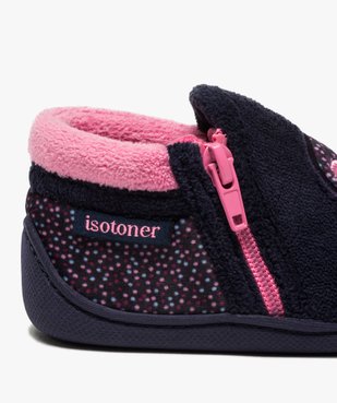 Chaussons bébé fille bottillons zippées - Isotoner vue6 - ISOTONER - GEMO