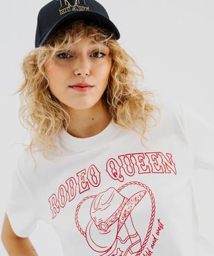 Tee-shirt manches courtes avec motif folk femme vue2 - GEMO(FEMME PAP) - GEMO