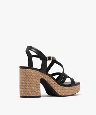 Sandales à talon plateforme et semelle tressée femme  vue5 - FOLLOW ME - GEMO