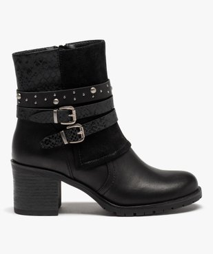 Boots femme à talon large et brides décoratives vue1 - GEMO(URBAIN) - GEMO