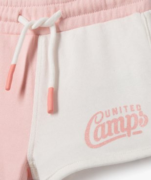 Short bébé fille en molleton look rétro - Camps United vue2 - CAMPS UNITED - GEMO