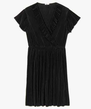 Robe femme plissée avec col cache-cœur vue4 - GEMO(FEMME PAP) - GEMO