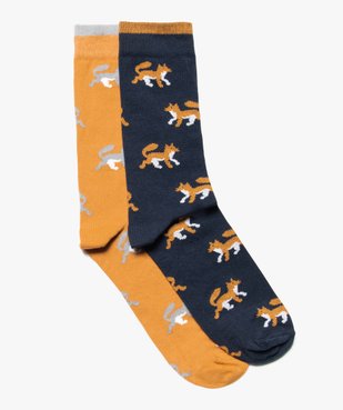 Chaussettes homme à motif renard (lot de 2) vue1 - GEMO(HOMWR HOM) - GEMO