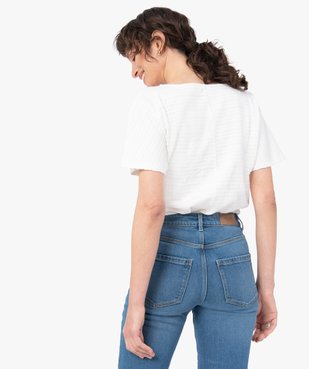 Tee-shirt femme à manches courtes en maille texturée vue3 - GEMO(FEMME PAP) - GEMO