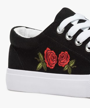 Tennis fille en toile avec roses brodées sur le côté vue6 - GEMO (ENFANT) - GEMO
