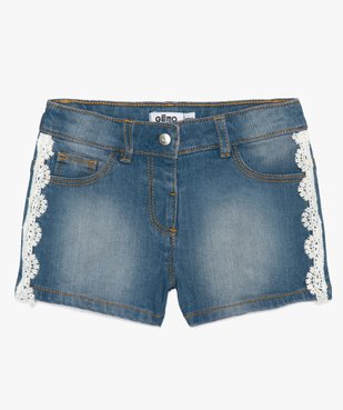 Short bébé fille en denim à broderies vue1 - GEMO(BEBE DEBT) - GEMO