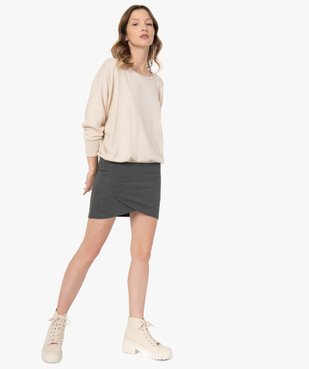 Tee-shirt femme à manches longues en maille vue5 - GEMO(FEMME PAP) - GEMO