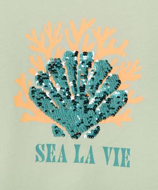 Tee-shirt manches courtes avec motif en sequins réversibles fille vue2 - GEMO (ENFANT) - GEMO