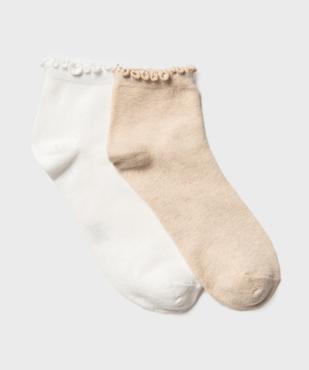 Socquettes à finition roulottée femme (lot de 2) vue1 - GEMO(HOMWR FEM) - GEMO