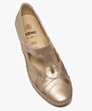 Escarpins femme confort en cuir à bride scratch vue5 - GEMO (CONFORT) - GEMO