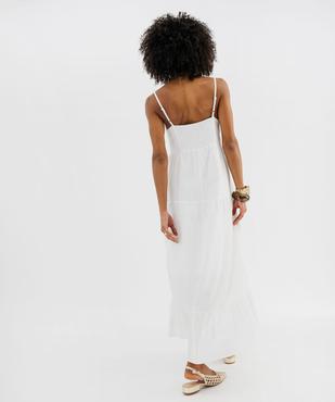 Robe longue à bretelles en gaze de coton femme vue3 - GEMO(FEMME PAP) - GEMO