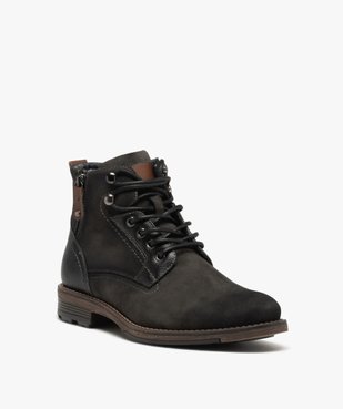 Boots bi-matières avec zip fantaisie homme vue2 - GEMO (CASUAL) - GEMO