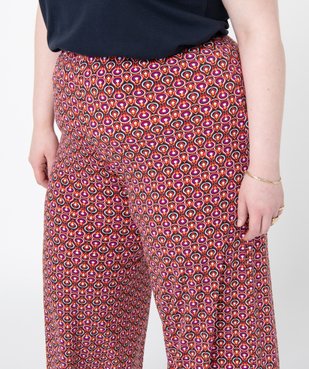 Pantalon femme grande taille ample à motifs graphiques  vue2 - GEMO (G TAILLE) - GEMO