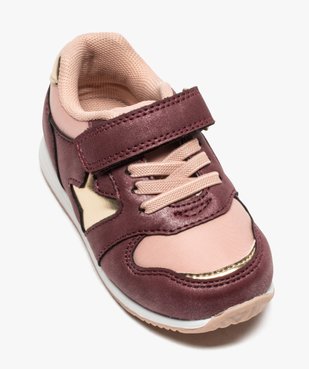 Baskets bébé fille détails métallisés fermeture lacets et scratch vue5 - GEMO(BEBE DEBT) - GEMO