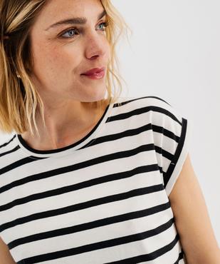 Tee-shirt rayé à manches ultra courtes femme vue9 - GEMO 4G FEMME - GEMO