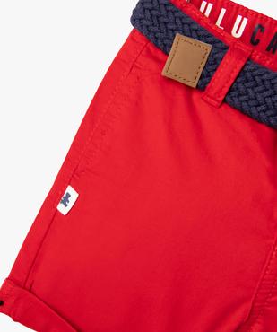 Short en twill avec ceinture tressée bébé garçon - LuluCastagnette vue3 - LULUCASTAGNETTE - GEMO