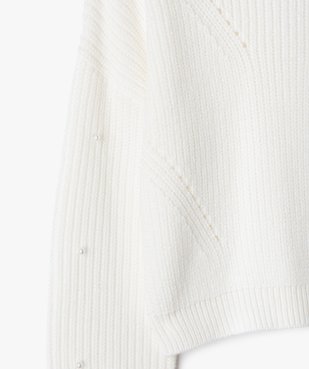 Pull fille à grosse maille et perles vue3 - GEMO (JUNIOR) - GEMO