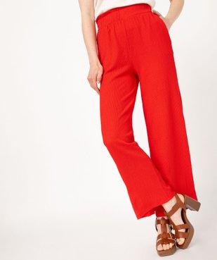 Pantacourt large en maille gaufrée femme vue1 - GEMO(FEMME PAP) - GEMO