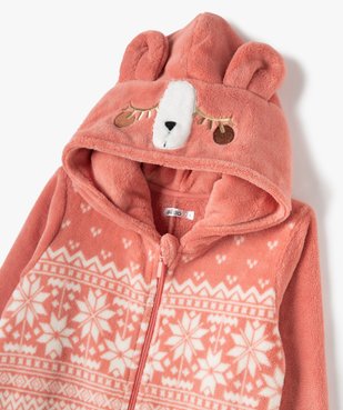 Combinaison pyjama enfant zippée à capuche Lama vue2 - GEMO (ENFANT) - GEMO