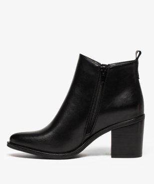 Boots femme à talon avec zip sur le côté vue3 - GEMO(URBAIN) - GEMO