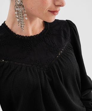 Blouse ample et extensible avec plastron brodé femme vue2 - GEMO 4G FEMME - GEMO