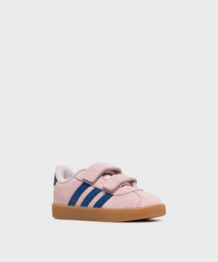 Baskets VL Court 3.0 dessus cuir velours fermeture scratch fille - Adidas vue2 - ADIDAS - GEMO