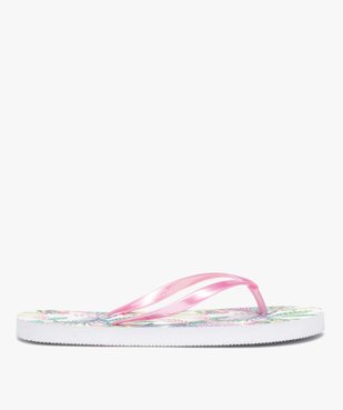 Tongs femme à fines brides et semelle imprimée fleurs vue2 - GEMO (PLAGE) - GEMO