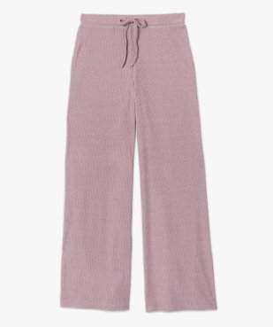 Bas de pyjama femme large en maille côtelée extra douce vue4 - GEMO(HOMWR FEM) - GEMO