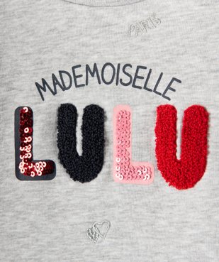 Sweat fille avec volants sur les épaules - Lulu Castagnette vue3 - LULUCASTAGNETTE - GEMO