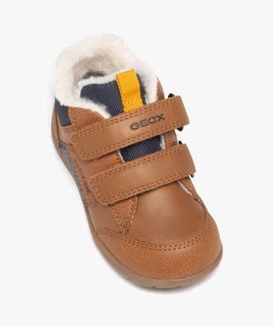 Chaussures premiers bébé garçon fourrées sherpa à double scratch - Geox vue5 - GEOX - GEMO