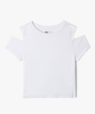 Tee-shirt manches courtes avec épaules dénudées fille vue1 - GEMO 4G FILLE - GEMO