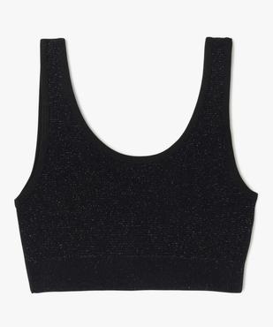 Brassière en maille côtelée à paillettes fille vue1 - GEMO 4G FILLE - GEMO