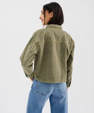 Veste en jean coloré large et courte femme vue3 - GEMO 4G FEMME - GEMO