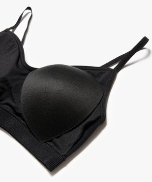 Brassière à fines bretelles en maille côtelée avec mousses amovibles fille vue3 - GEMO (JUNIOR) - GEMO