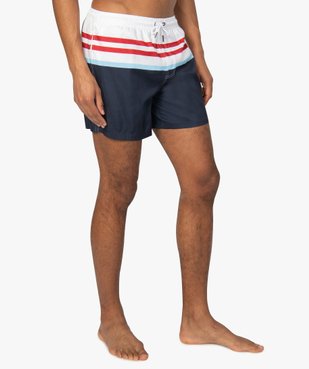 Short de bain homme rayé vue1 - GEMO (PLAGE) - GEMO