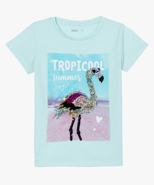 Tee-shirt fille avec motif en sequins réversibles vue2 - GEMO (ENFANT) - GEMO