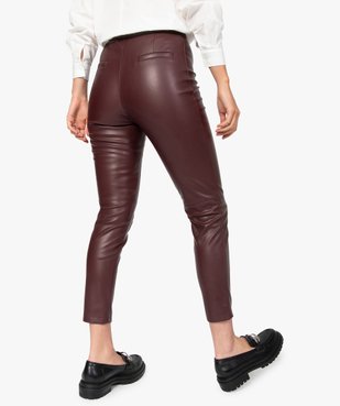Pantalon femme en matière synthétique coupe slim vue3 - GEMO(FEMME PAP) - GEMO