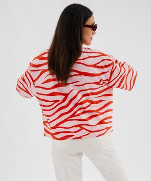 Tee-shirt manches courtes imprimé coupe oversize femme vue3 - GEMO 4G FEMME - GEMO