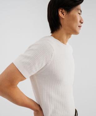 Tee-shirt manches courtes en maille tricotée homme vue3 - GEMO (HOMME) - GEMO