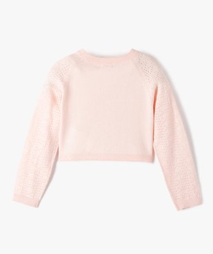 Gilet fille court à manches ajourées vue4 - GEMO (ENFANT) - GEMO