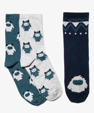Chaussettes garçon avec motifs monstres (lot de 3) vue1 - GEMO (ENFANT) - GEMO