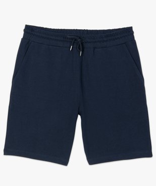 Bermuda homme uni en coton piqué vue4 - GEMO (HOMME) - GEMO