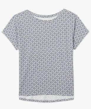 Tee-shirt femme à manches courtes à motifs graphiques vue4 - GEMO 4G FEMME - GEMO
